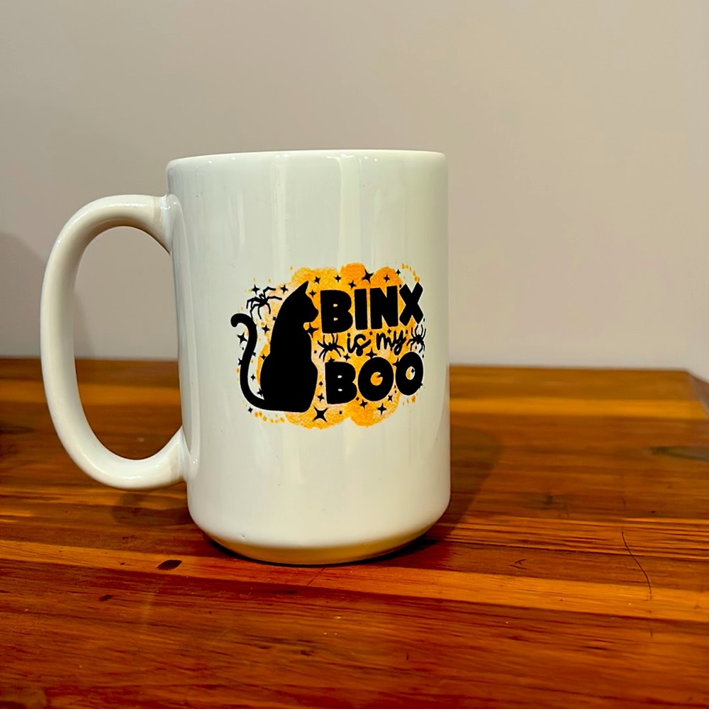 Cat ceramic mug, 15 oz